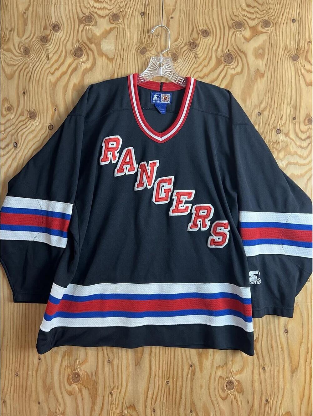 Vintage Starter New York Rangers Black Hockey Jersey Men’s Size XL 90s